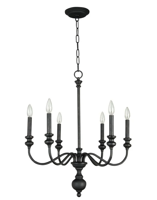 Craftmade Willow Park 6 Light Chandelier - Gothic Bronze - 28526-GB