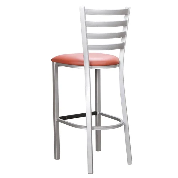 Linon Lassiter Metal Set of Two Barstools in Silver - CYMX2142