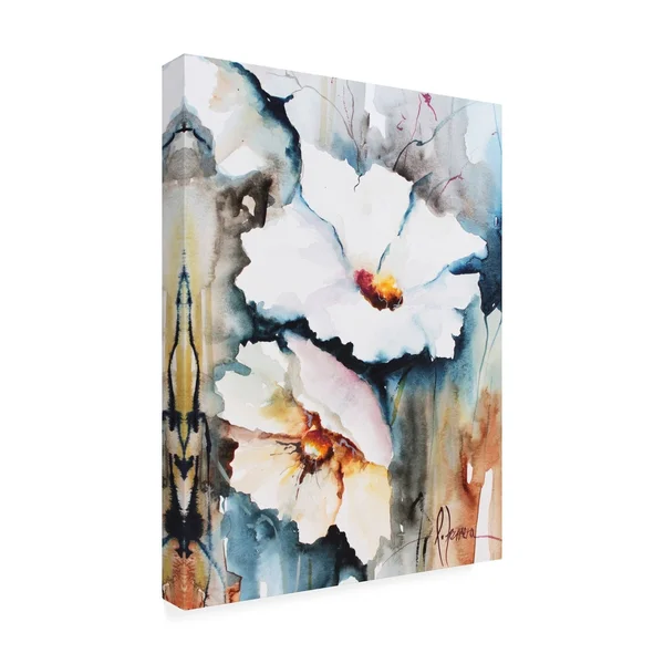 Trademark Fine Art 'Blooms Aquas II' Canvas Art by Leticia Herrera, Size: 18 x 24