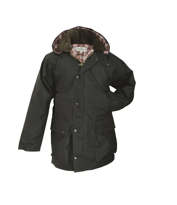 Hoggs of Fife Padded Waxed Jacket, Olive, XXXLarge