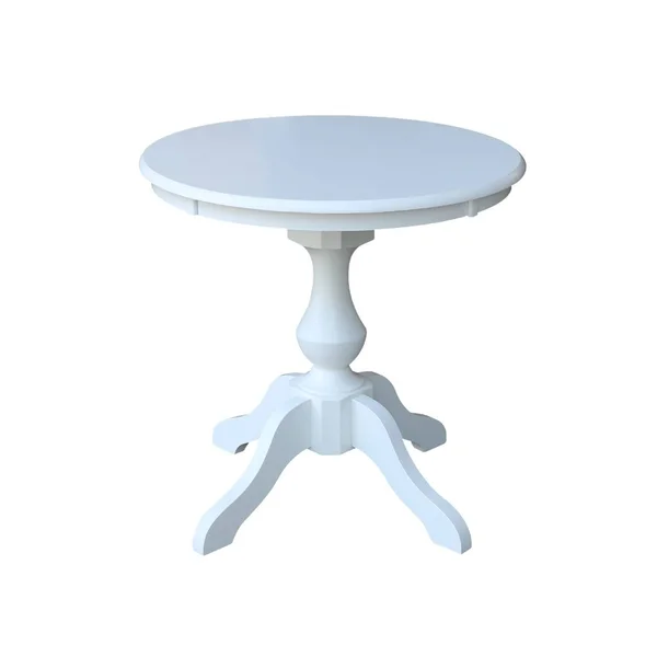 International Concepts 30x22 Round Top Pedestal Table - 40.9x22H - White
