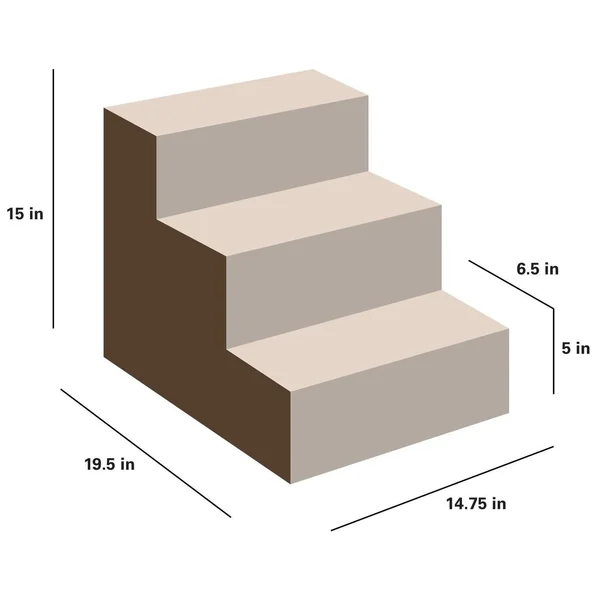 Dallas Manufacturing Co. 3 Step Home D閏or Pet Steps, Brown & Tan