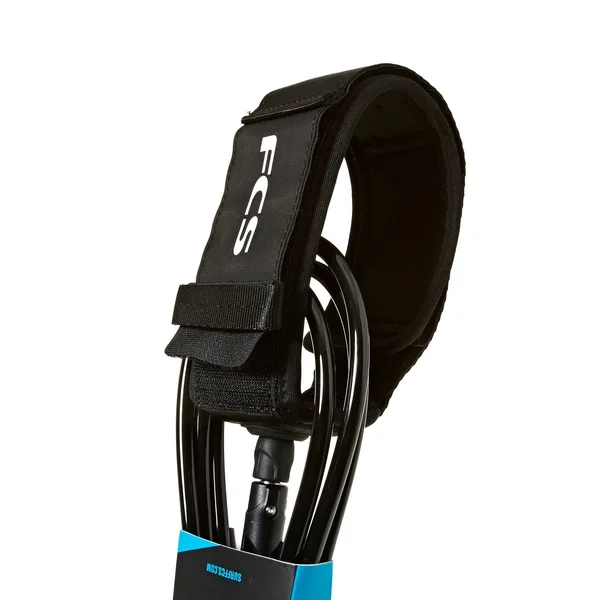 FCS Essential Longboard Leash Black 9ft0in Calf