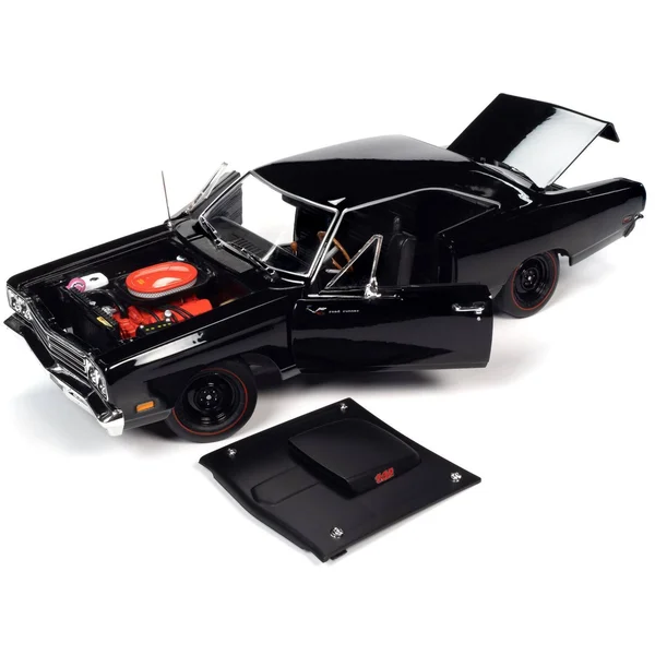 1969/5 Plymouth Road Runner Hardtop Black Velvet with Matt Black Hood Muscle Car