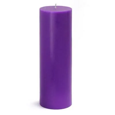 Smokeless Paraffin Pillar Unscented Candle Color: Purple - Size: 3x22 H x 3x22 Diameter, Quantity: 1 Candle