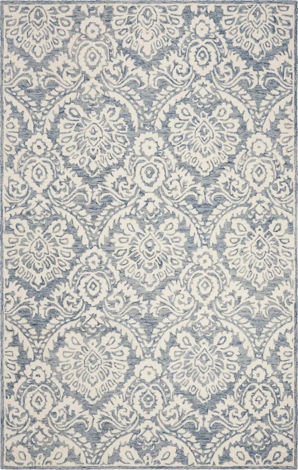 Safavieh 6' x 6' Round Blossom BLM106M Blue Ivory Rug