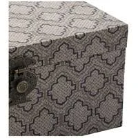 Brown Decorative Boxes - Blue - Brown, Multi-Color - Set of Three