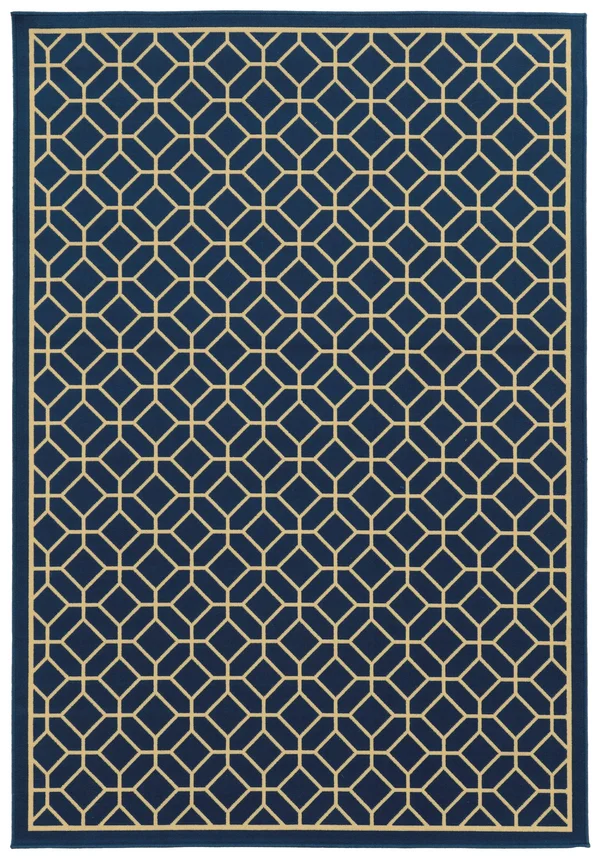 Oriental Weavers Riviera 4771G Navy Area Rug 7&10x22 x 10&10x22