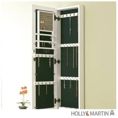 Holly & Martin Sophia Wall-Mount Jewelry Mirror-Frosty White