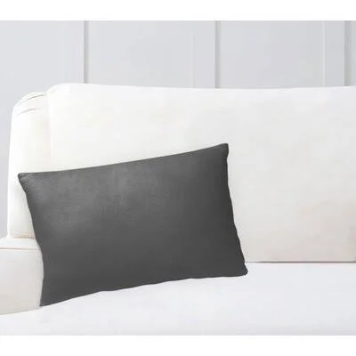 Marya Cotton Lumbar Pillow August Grove Color: Charcoal - Size: 18x22 x 24x22