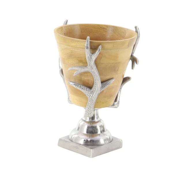 68882 Unique Aluminum Wood Antler Bowl