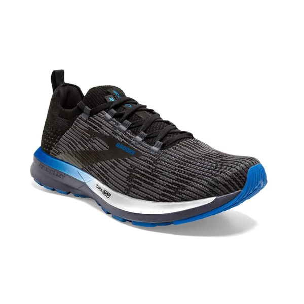 Brooks Men's Ricochet 2 Running Shoes - Black/Grey/Blue