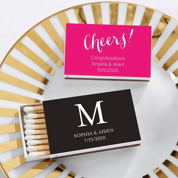 Personalized Wedding White Matchboxes (Set of 50)