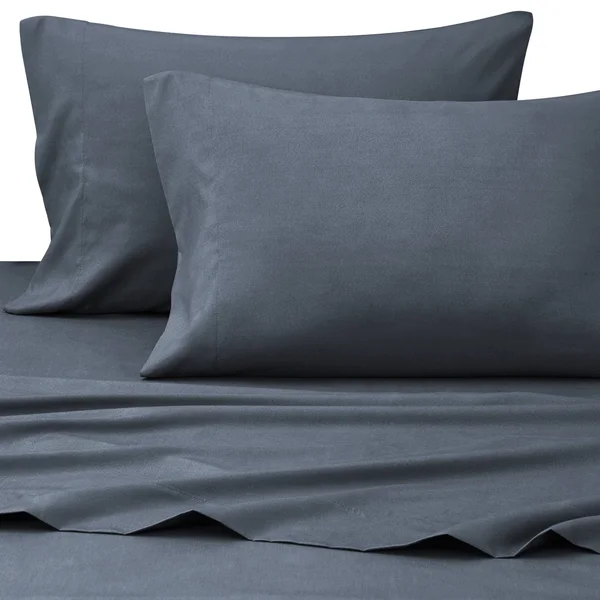 Lanco Belle 4-Piece Flat Sheet Set - Navy, Bed Size Queen -- 1 Flat Sheet, 1 Fitted Sheet, 2 Pillow Cases -- Color Navy, Hypoalle