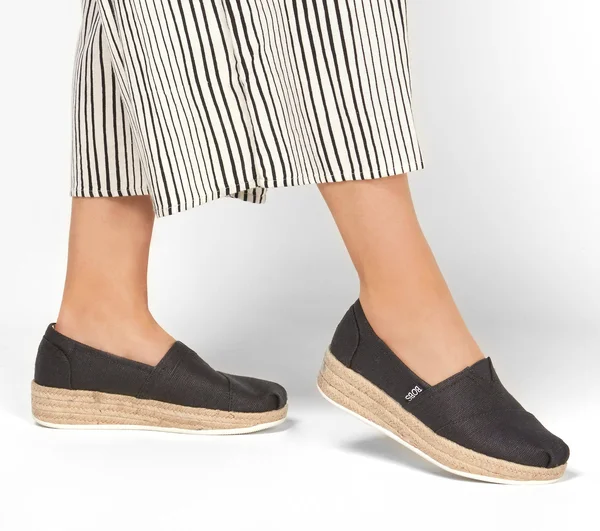Skechers Women's Bobs Highlights 2.0 Fairy Duster Espadrille, Black