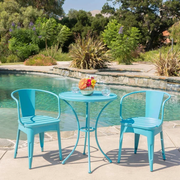Christopher Knight Home Colmar Outdoor 3-Piece Bistro Set by - Green
