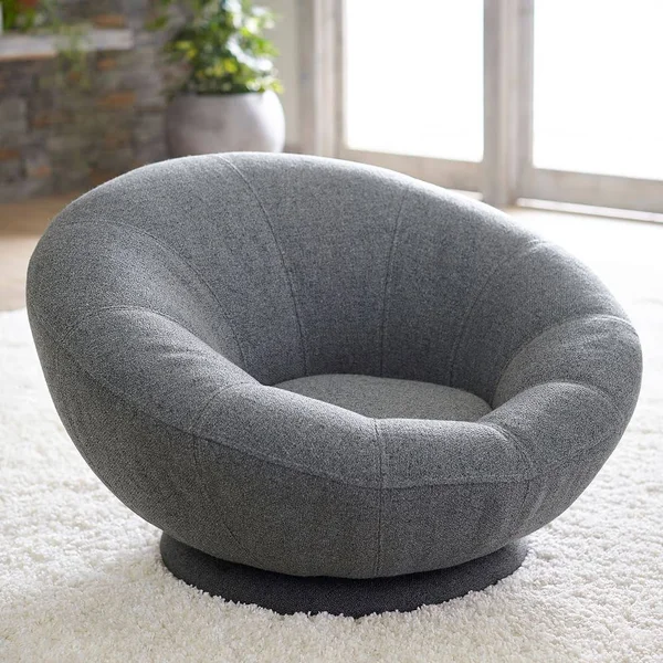 Tweed Charcoal Groovy Swivel Chair, in Home Delivery