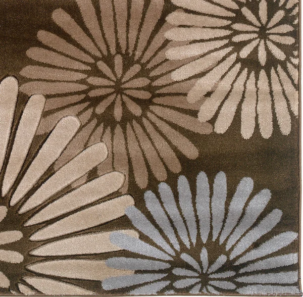 Linon Milan Floral Rug - Brown, 8x10 ft