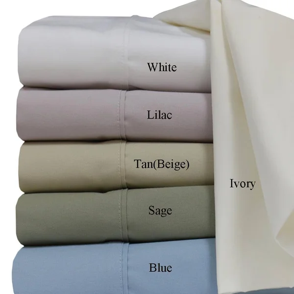 Royal Tradition 100% Cotton Percale Sheet Sets: King - Blue
