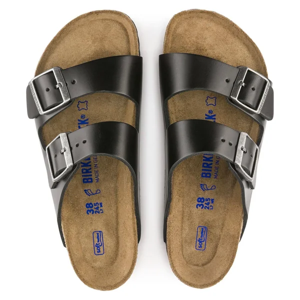 Birkenstock Unisex Arizona Soft Footbed Black Amalfi Leather - 0055233 Size 37-M Black Amalfi