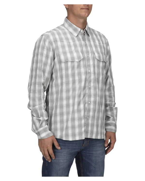 Simms Big Sky LS Shirt Smoked Salmon Plaid - S