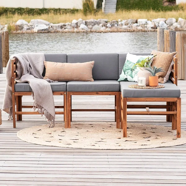 4 Piece Outdoor Modular Sectional by Havenside Home Dark Brown