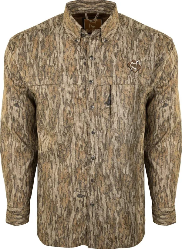 Ol& Tom Mesh Back Flyweight Shirt with Spine Pad - Mossy Oak Bottomland, Small
