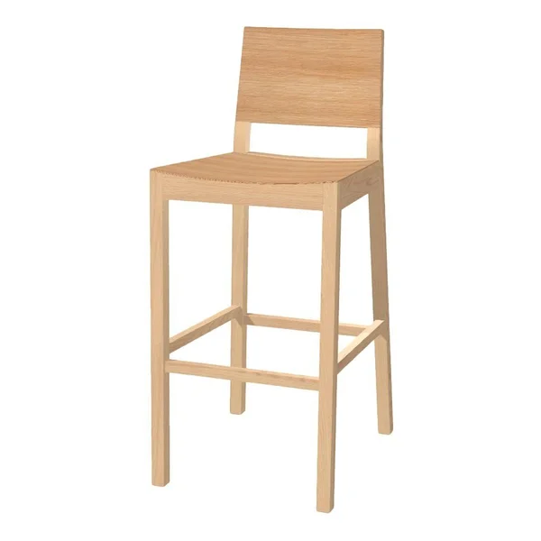 Ton Lyon Barstool 515 - Oak Frame, B20 White, Counter Height: 24.2x22 Sh B20 White - [Bar & Counter Stools]