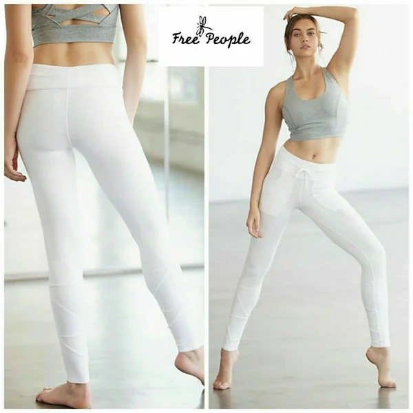 Free People White Kyoto Leggings