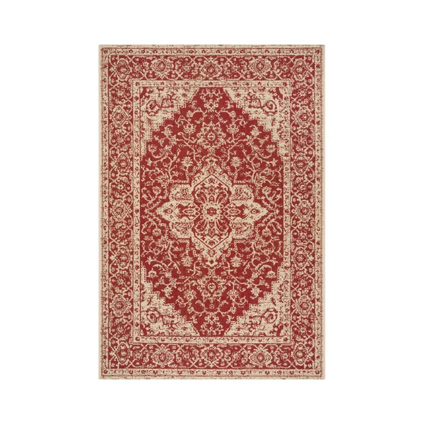 Safavieh LND137Q-3 3 x 5 ft. Linden 100 Rectangle Rug Red & Creme