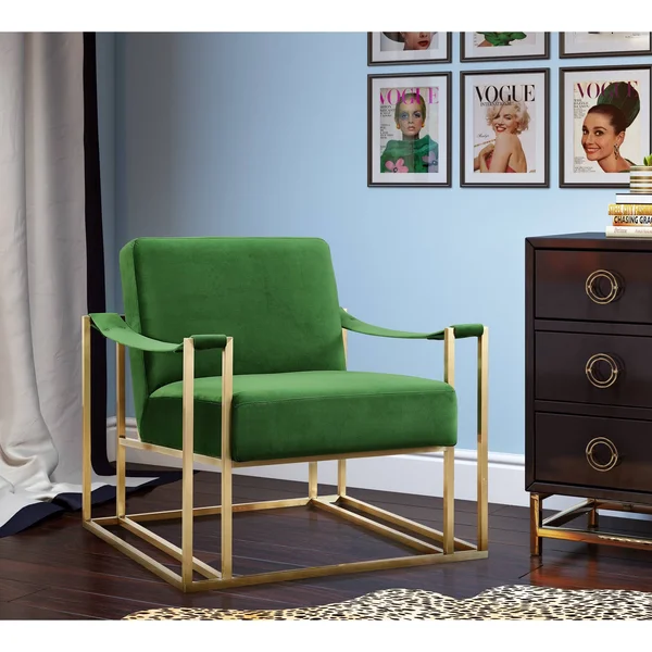TOV Furniture Baxter Velvet Chair, Green
