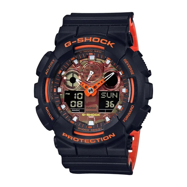 G-Shock Analog-Digital Watch - Ga100br-1a - Black/Orange