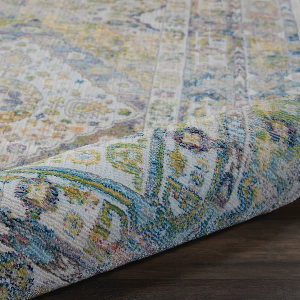 Nourison Ankara Global ANR07 7&10x22 x 9&10x22 Blue - Green Area Rug