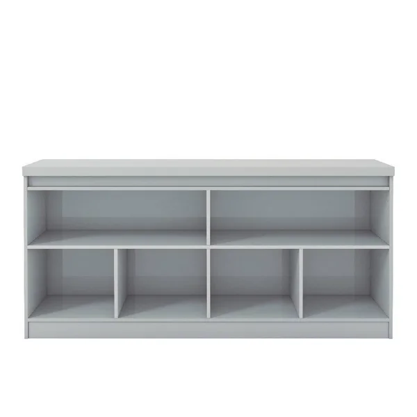 Manhattan Comfort Viennese 62.99 in. 6- Shelf Buffet Cabinet with Mirrors in Off White
