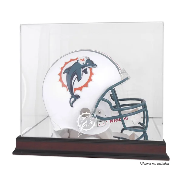 Mounted Memories NFL Helmet Logo Display CASE; Miami Dolphins - 14.5" x 11