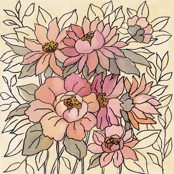 Silvia Vassileva 'Spring Lace Floral II' Framed Art - Black