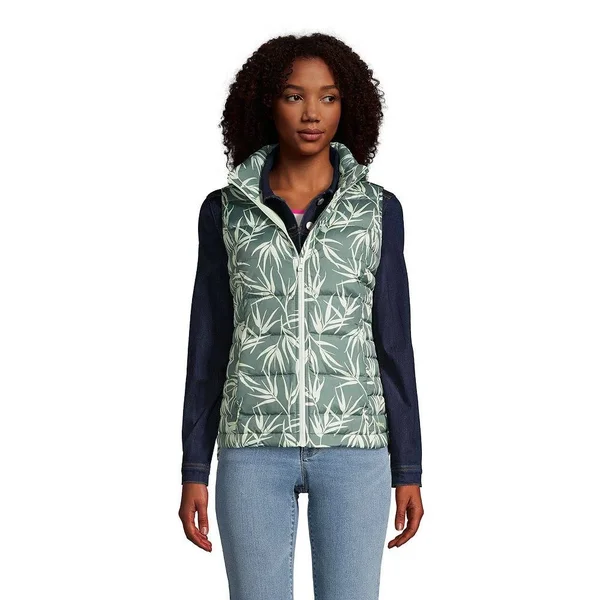 Women's Lands& End Women's Down Puffer Vest - Size: XS, Green