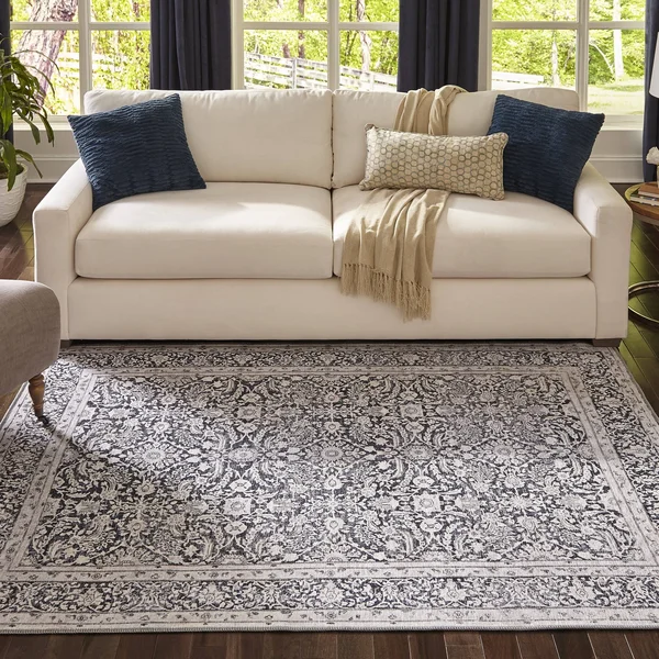Momeni Afshar AFS-8 Charcoal Rug - 2 ft 3 in x 7 ft 6 in Runner