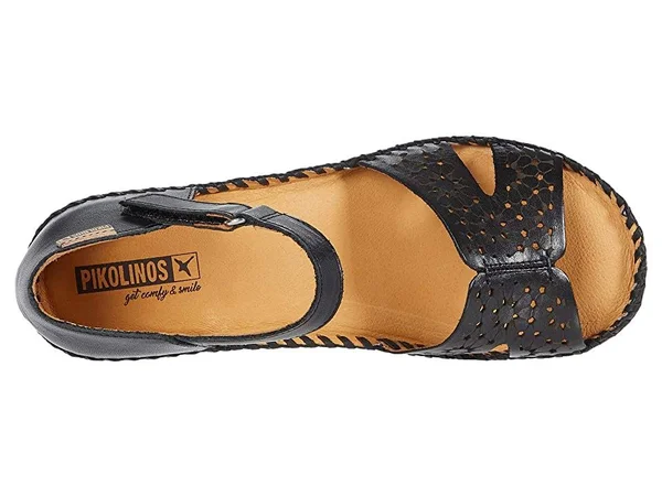 Pikolinos Women Margarita Strap Wedges Black 7.5-8
