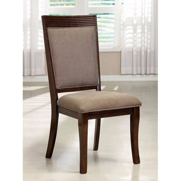 Benzara - Woodmont Contemporary Side Chair - Walnut Finish, Set of 2