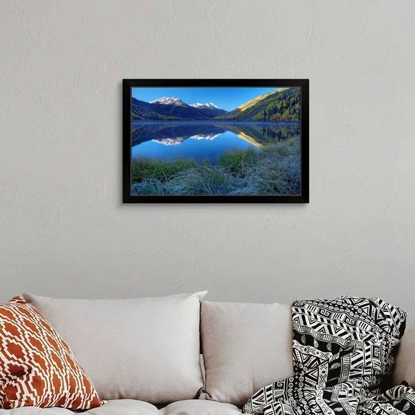 USA - Colorado, San Juan Mountains, Frosty Morning at Crystal Lake, Black Framed Wall Art, 30x20, Great Big Canvas