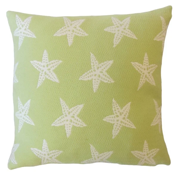 The Pillow Collection Wilf Coastal Down Filled Throw Pillow in Tropique - Size: 24 x 24, Green