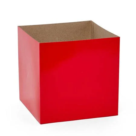 50ea - 6 x 6 x 3 Red Heavy Wall Gift Box Bottom by Paper Mart