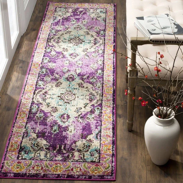 Safavieh MNC243L Monaco Violet, Light Blue Area Rug - 8& x 10&