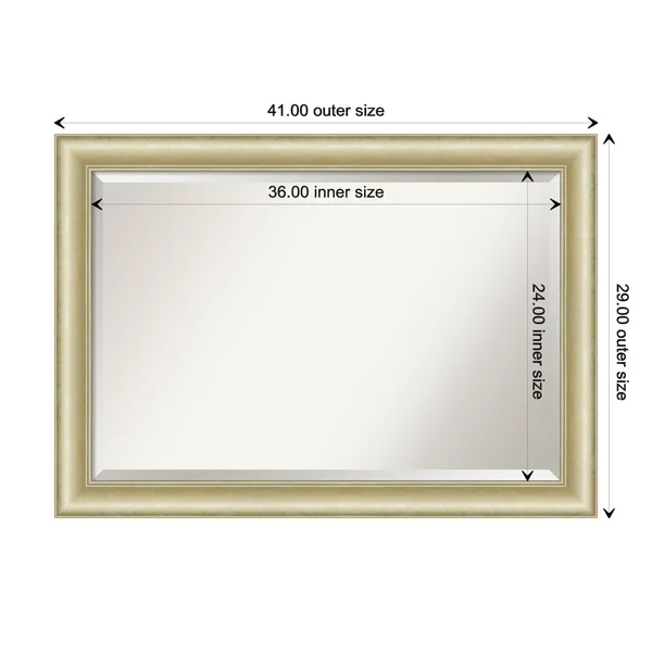Amanti Art Textured Light 33x22 x 27x22 Framed Bathroom Vanity Mirror in Gold
