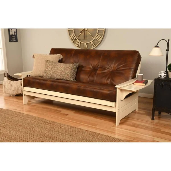 Kodiak Furniture Monterey Full Futon with Fabric Mattress in Mocha Brown/Black - KFMODBKMMOCHLF5MD4