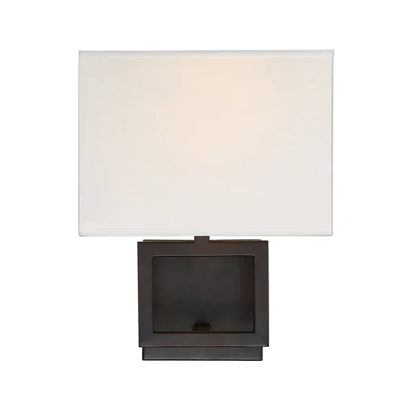 Trade Winds Lighting Square 1-Light Sconce in Oil Rubbed Bronze