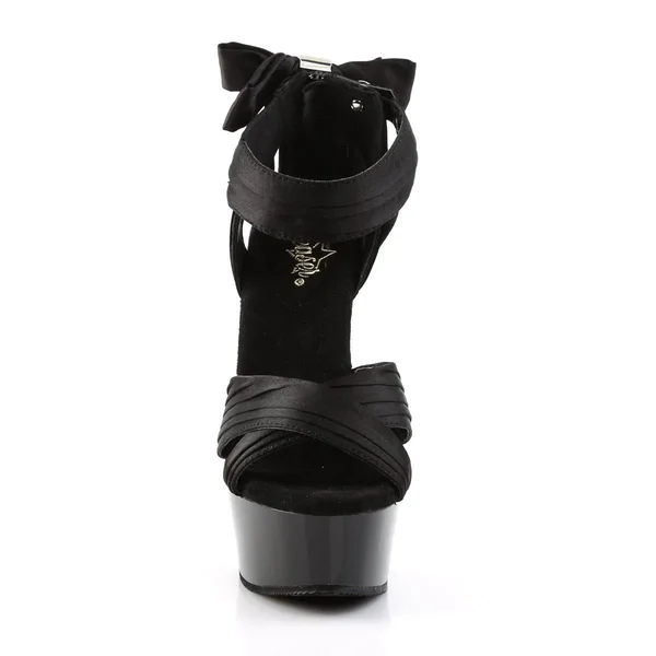 Pleaser - Delight-668 11, Black Satin/Black