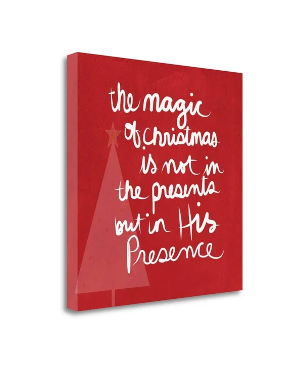 Tangletown Fine Art The Magic of Christmas - Red by Linda Woods Giclee on Gallery Wrap Canvas - 20x22 x 20x22 - Multi
