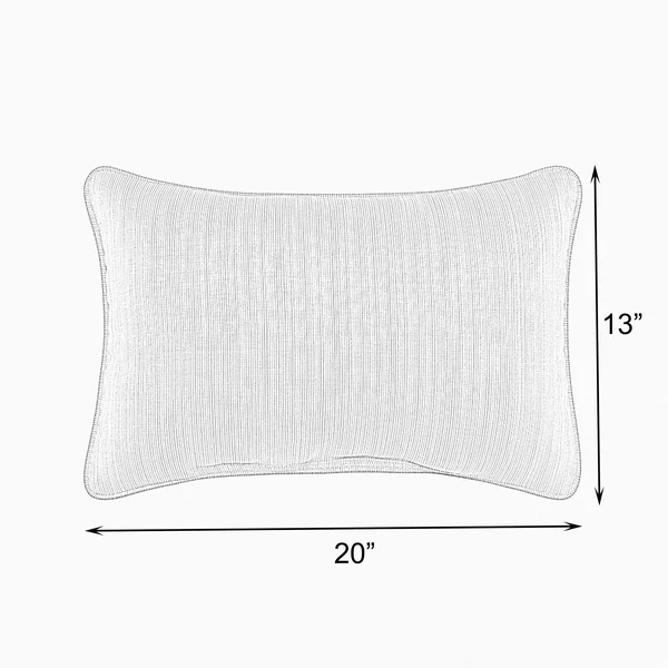 Humble & Haute Sunbrella Ivory Indoor/Outdoor Knife Edge Lumbar Pillow (Set of 2) - 14x22 x 24x22